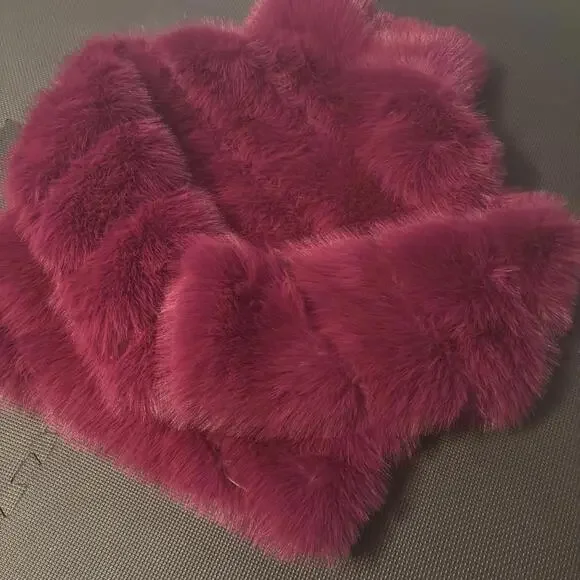 New Tamsy Purple Ruana/Cape/Cardigan/Faux Fur trim One Size Fits Most New NWT - Picture 5 of 5